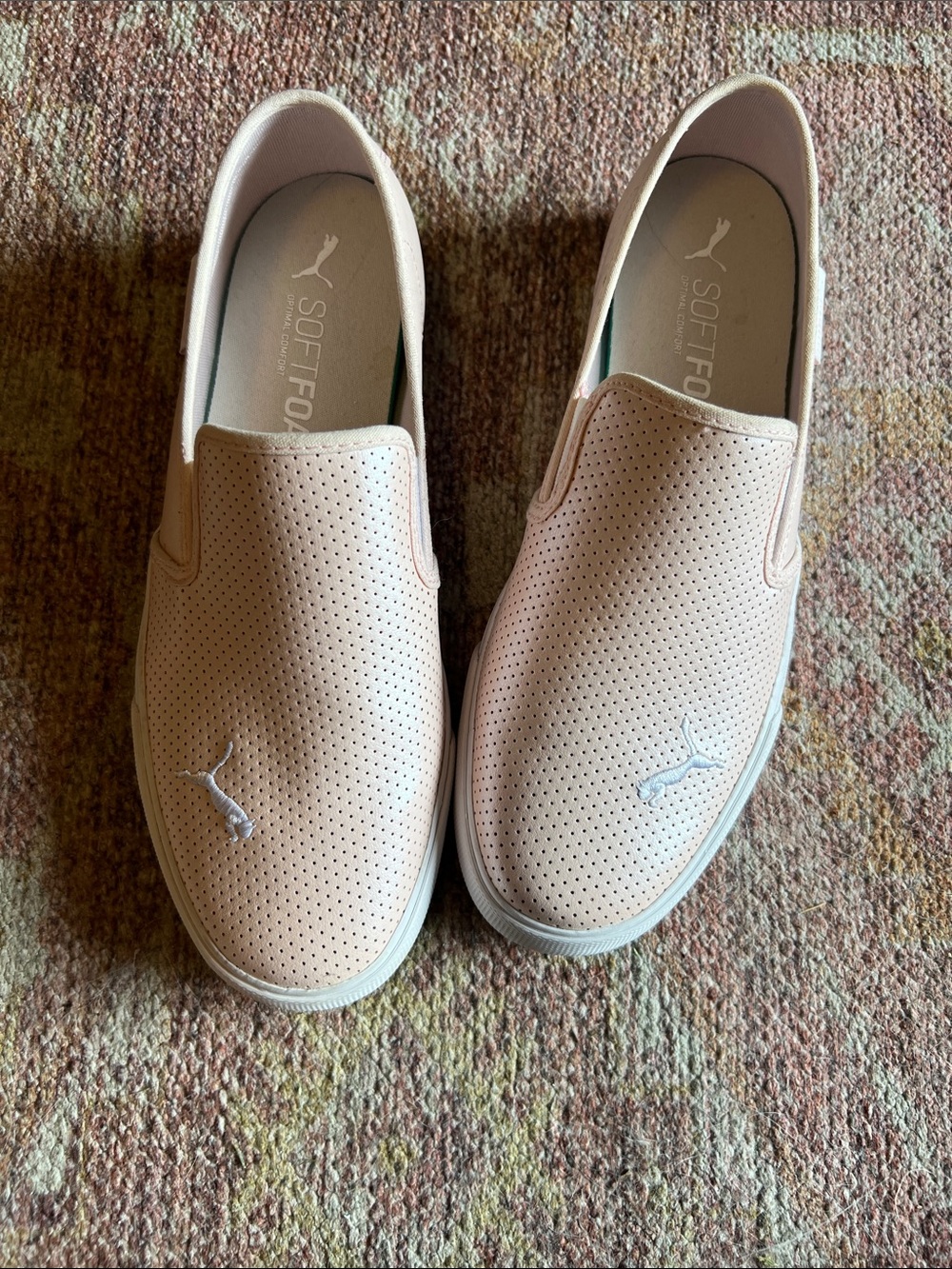 Puma women’s  Slip-On Perforated Loafers in Pale Pink